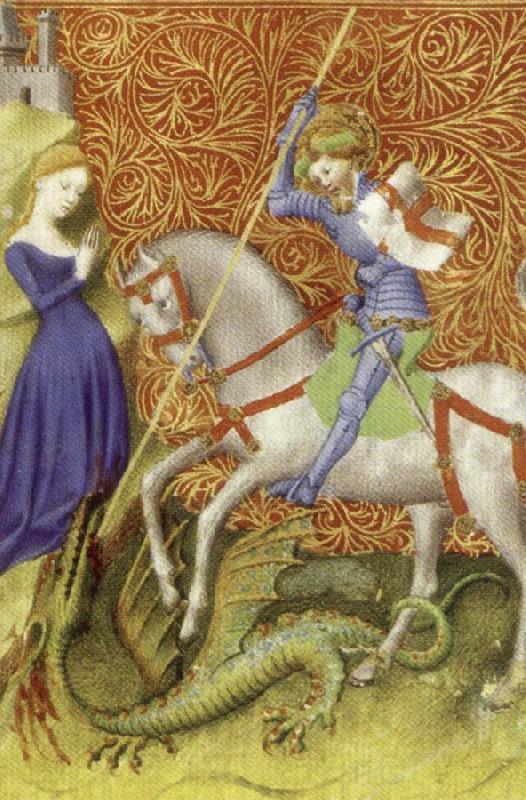unknow artist Saint George Slaying the Dragon,from Breviary of john the Fearless Norge oil painting art